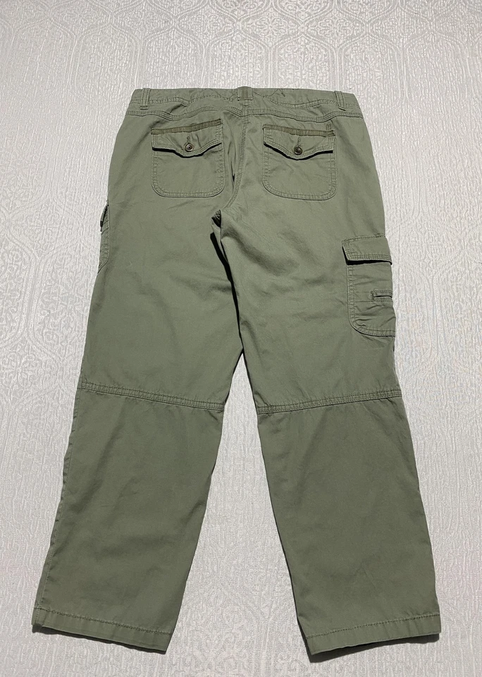 Tommy Hilfiger 工装裤女式 8 绿色实用口袋直筒户外 — 第 2/4 张图片