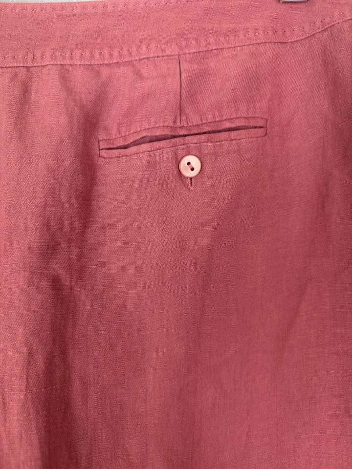 Pantalones Pendleton para mujer 16 Petite rosa seda lino mezcla pierna ancha pantalones de vestir Foto 4 de 4