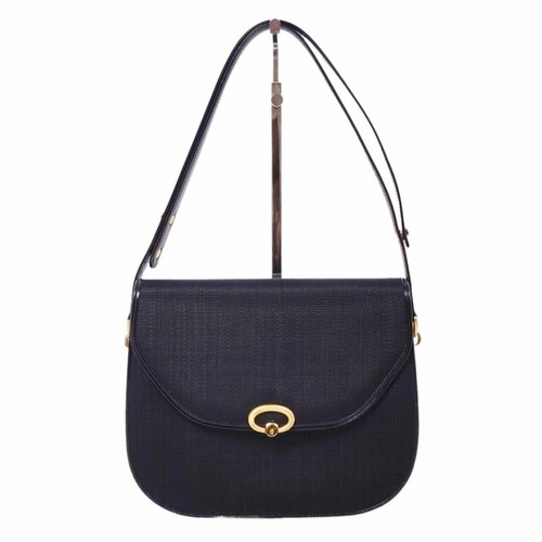 Comtasse Bag Shoulder Hose Hair Horse Gold Hardware Ladies Navy - Picture 4 of 10