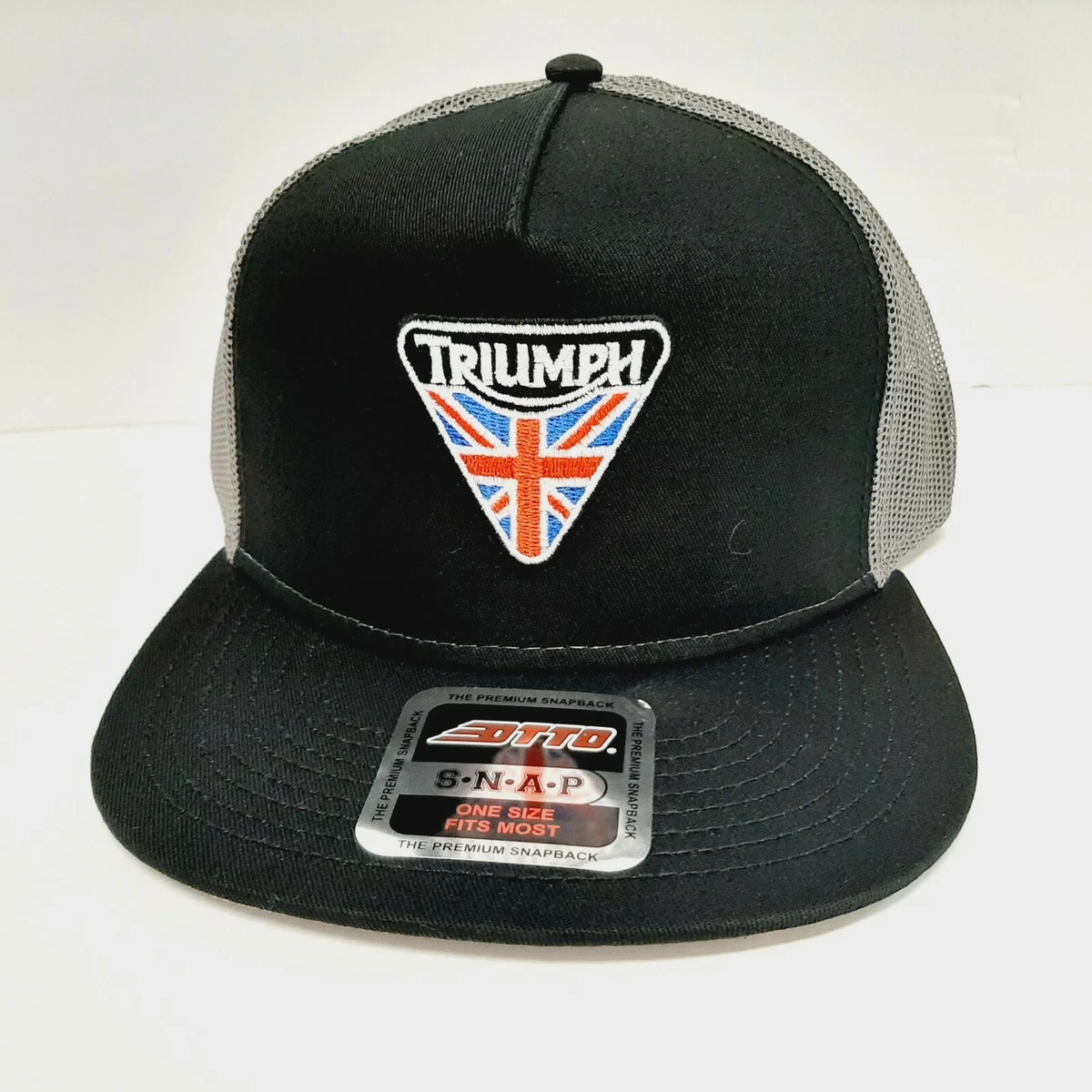 Triumph Motorcycles Otto Flat Bill Trucker Mesh Snapback Cap Hat