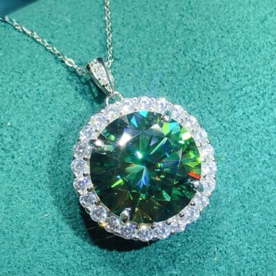 RARE 6 Ct Treated Blue Diamond Solitaire Pendant 925 Sterling Silver Certified