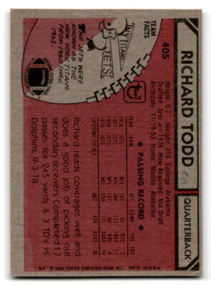 1980 Topps # 405 Richard Todd | eBay