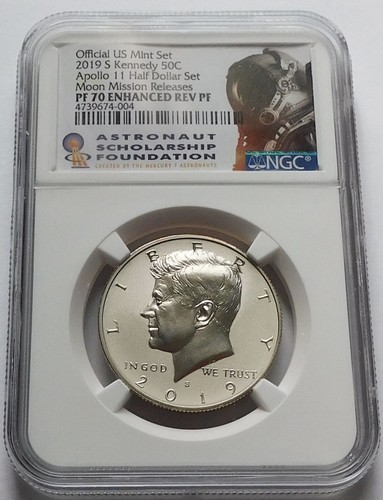2019-S Apollo 11 Kennedy 50C - NGC PF 70 ENHANCED REV PF, Moon Mission Releases