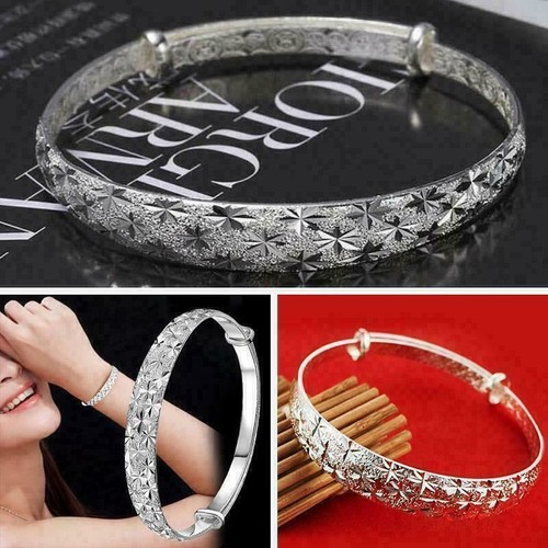 Brazalete de Cristal de Plata 925 Mujeres Joyería Ajustable Regalo de Navidad - Imagen 2 de 7