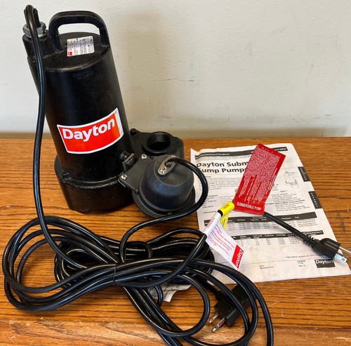 DAYTON 3BB79 SUBMERSIBLE SUMP PUMP, 1/2 HP, 120V AC, 9.8 A, CAST IRON, NEW! - Picture 2 of 6