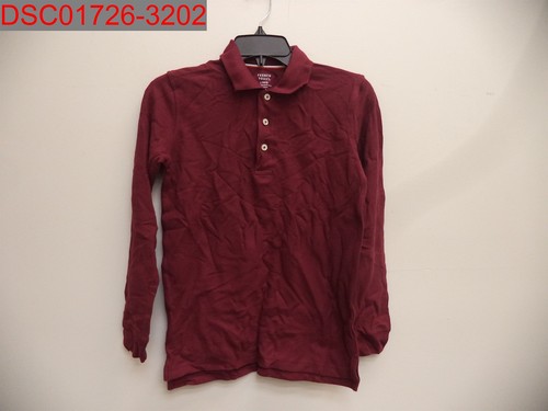 French Toast Boys Burgundy Long Sleeve Pique Polo Shirt, L (10/12) 884503502601 - Picture 1 of 7