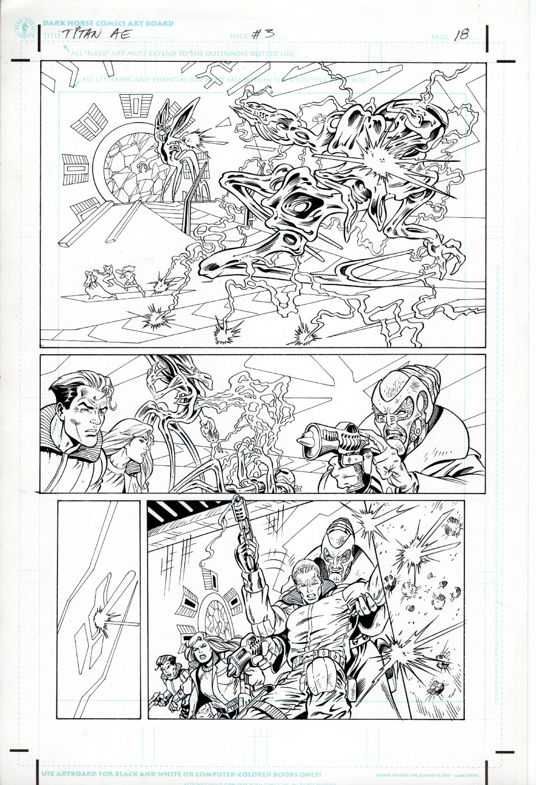 Titan A.E. #3 page 18, Original Comic Art by Al Rio, Dark Horse, Aliens ...