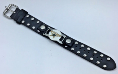 Dallas Stars team logo faux leather buckled wristband bracelet NIP