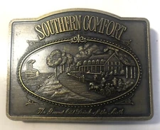 Southern Comfort Mississippi Old Drink Vintage Brass Belt Buckle Whiskey