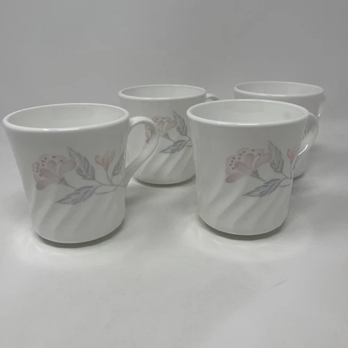 Corning Ware Vintage Pink Trio Coffee Mug Tea Cup Set of 4