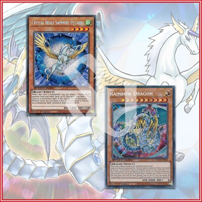 YuGiOh Sapphire Pegasus & Rainbow Dragon | Secret Rare 1st Edition Jesse  Deck