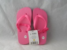 Girl's Flip Flops Thong Sandals 7 In Long Size Large 9/10 Pink Beach A10