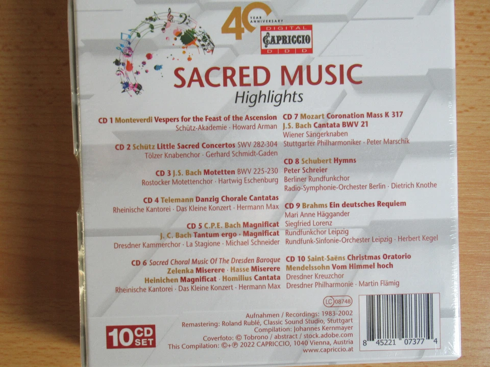 Sacred Music Highlights, Capricco, 10 CDs, neu, OVP - Bild 2 von 2
