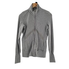 Nike Track Jacket Medium Gray Dri Fit Stretch Kit Womens Full Zip Unlined