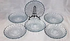 anchor hocking bubble blue bread and butter slate plate dish vintage 5.5"