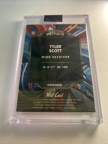 Tyler Scott Auto 1/10 Rookie American Metallix Blue Wild Card WMG-TSA - Picture 4 of 4