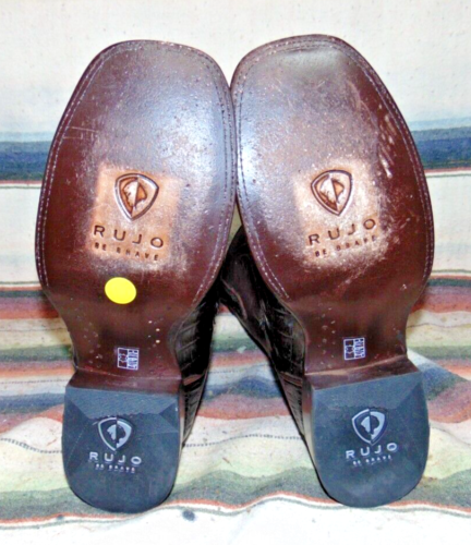 Mens Rujo The Rosco Brown Caiman / Leather Cowboy Boots 10.5 EE Exc Used Cond - Picture 6 of 6