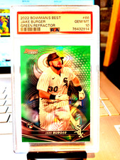 2022 Bowman's Best #65/99 Jake Burger Green Refractor RC #66 Gem Mt 10 White Sox