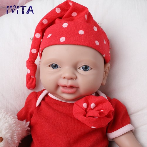 IVITA 15" Platinum Silicone Reborn Baby Newborn Full Body Silicone Infant Doll - Picture 8 of 30