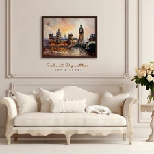 City landscape London canvas Print theme home wall art decor british printable