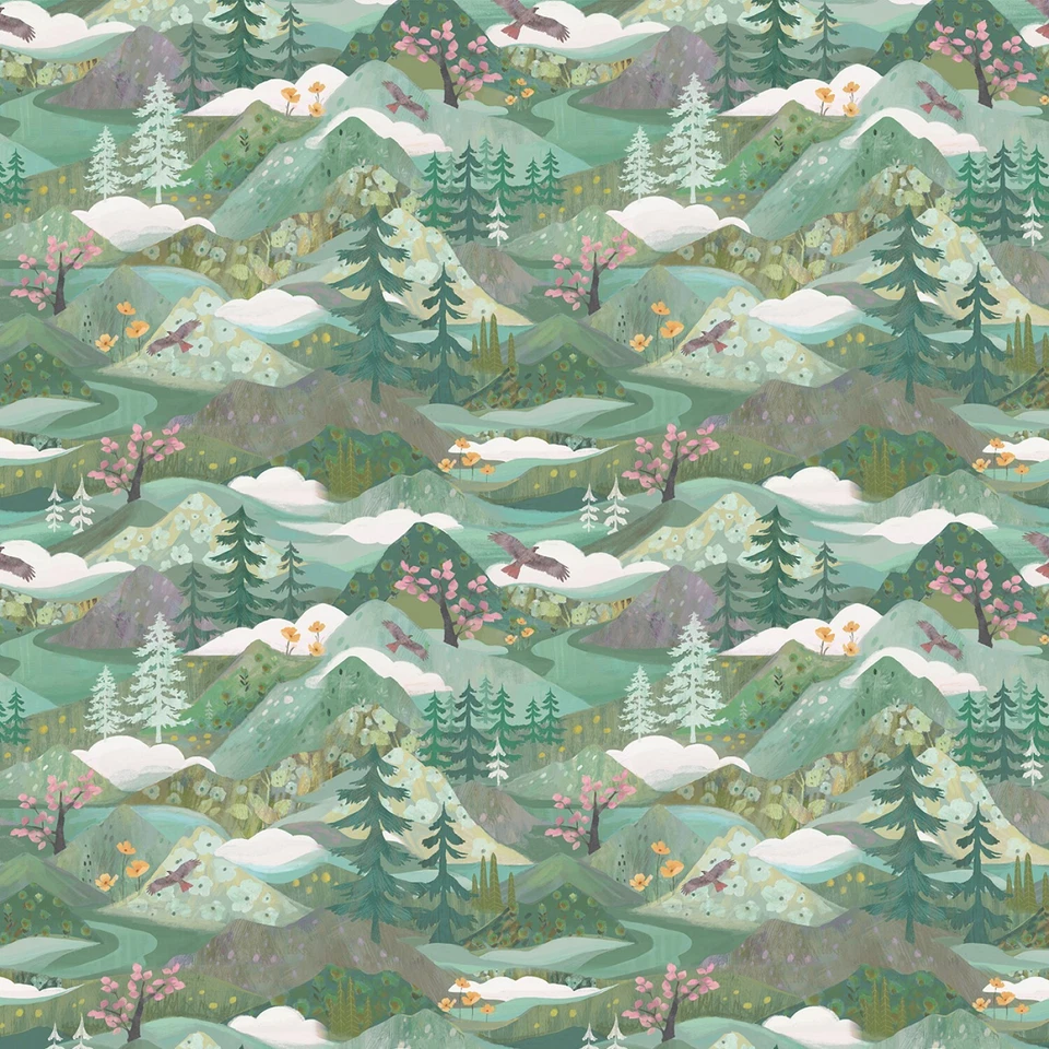 Forest Serenity Digital Texture Serenity by Kendra Binney BTY 44" Wide - Image 4 of 4