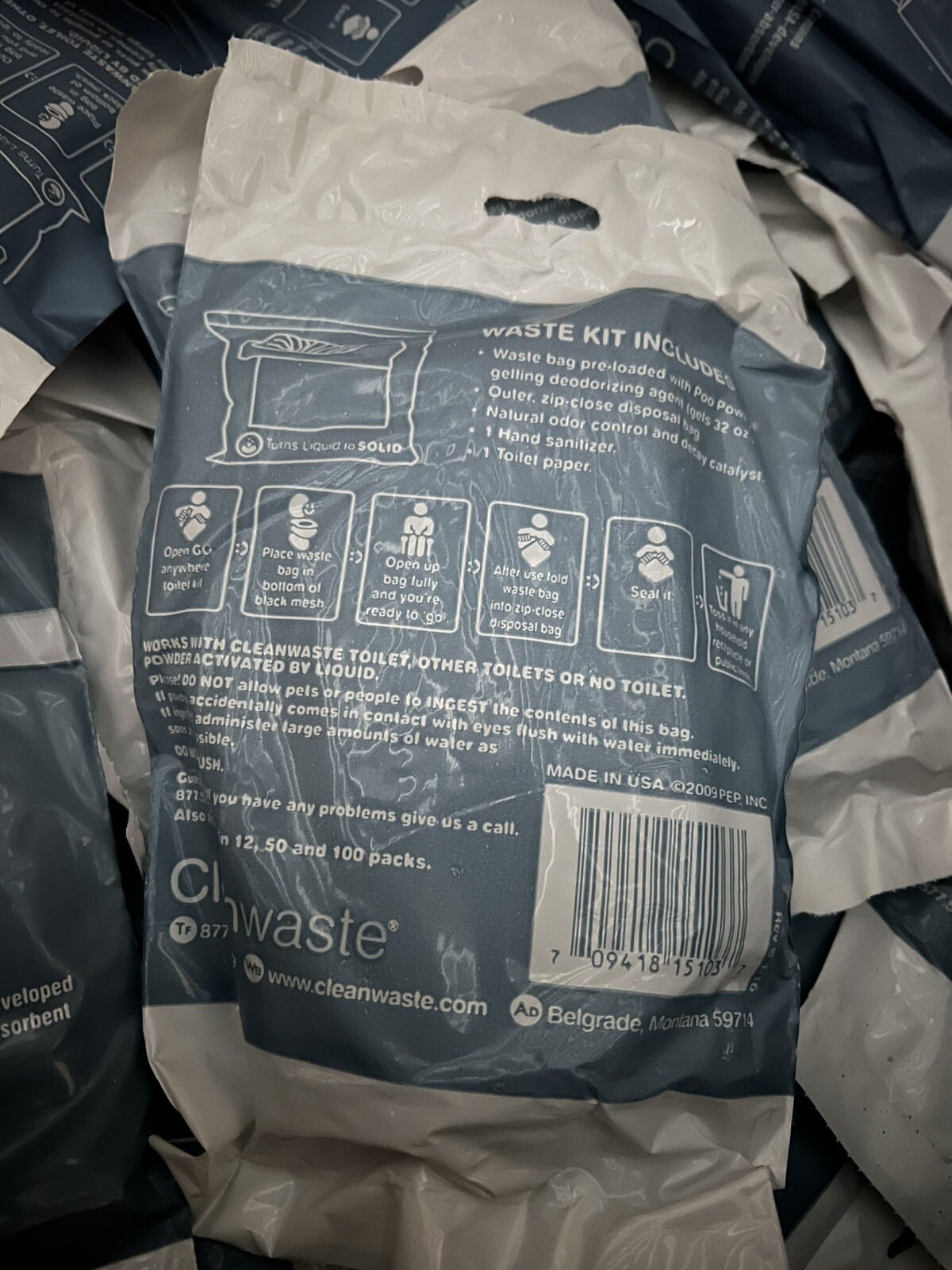 Cleanwaste  WAG BAG Portable Toilet Bags 100ct