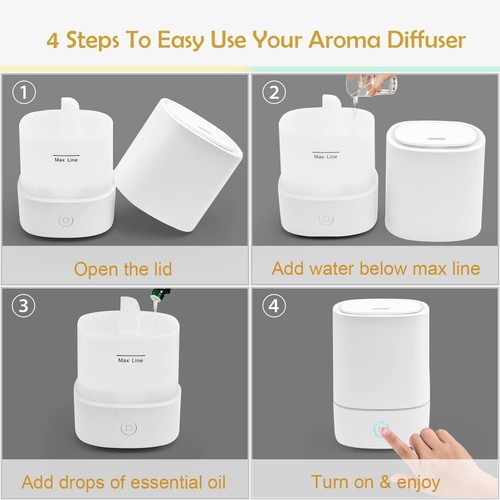 Essential Oil Diffusers for Home with USB Cord, 150ml Aroma Humidifier Box 1 - Picture 6 of 8