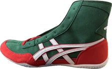 asics Boxing Wrestling Shoes Green × Red White Line Red NEW EX-EO TWR900 Next