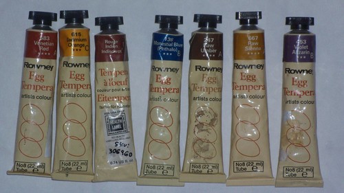 Lot of 7 Daler Rowney Egg Tempera Paints 22ml Tubes Asst Colors New Old Stock - Picture 4 of 7