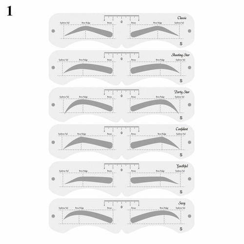 6 styles Eyebrow Shaping Stencils Grooming Shaper Template Makeup Tool Kit - / - Picture 10 of 13