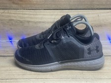 Under Armour Boys Micro G Fuel 1285438-001 Black Running Shoes Lace Up Size 7y