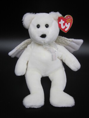 TY Beanie Babies Herald Angel White Bear DOB January 7, 2002