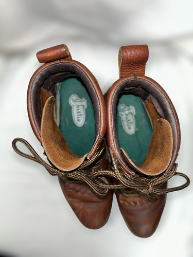 Women's Justin Roper Western Boots With Kiltie Leather Lace-Up SIZE 7.5 B - Picture 9 of 11