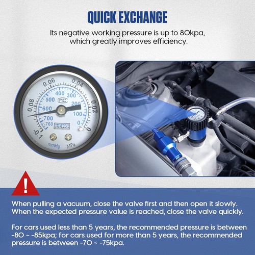 Car Radiator Pressure Leak Tester Vacuum Purge Cooling System Coolant Refill Kit - Picture 3 of 12