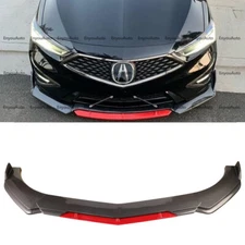 For Acura MDX RDX UNIVERSAL Front Bumper Lip Spoiler Splitter Carbon Fiber Red