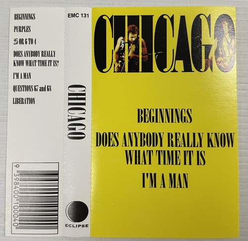 Chicago Beginnings Music Cassette Tape EMC 131 Eclipse Records - Picture 4 of 24
