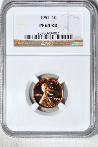 1951 1C Lincoln Wheat Cent NGC PR64RD