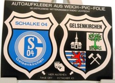 Aufkleber Auto FC Schalke 04 Stadtwappen Postkarte Weich PVC Achtziger Jahre
