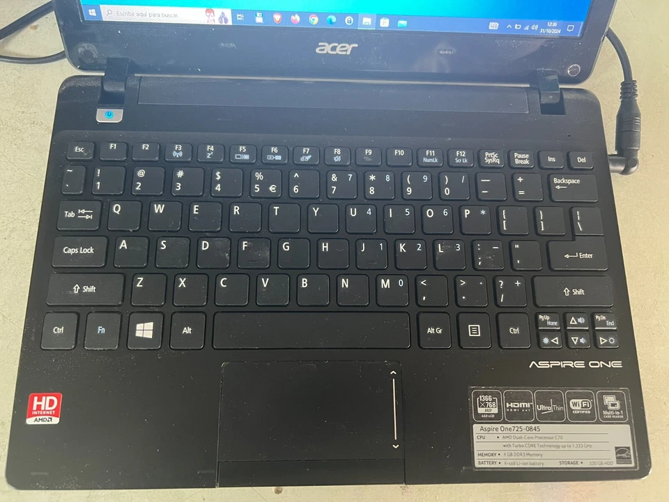 Ordenador Portatil Acer Aspire One 725-0845 - Imagen 4 de 4