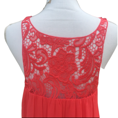 NWT Nordstrom BB Dakota Coral Orange Red Sleeveless Mini Lace Crochet Dress - Picture 5 of 24