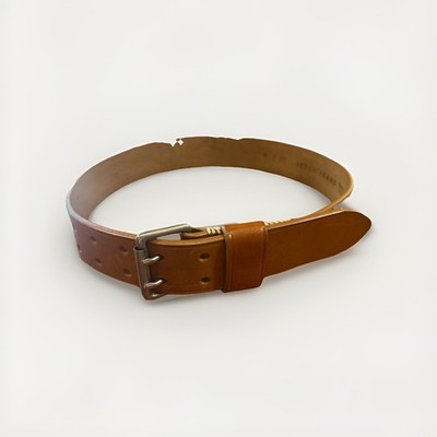 Armani Jeans Made in USA cowboy style braided leather belt tan