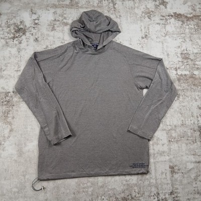 Vintage Polo Sport Hooded Shirt Mens Large Gray Deadstock