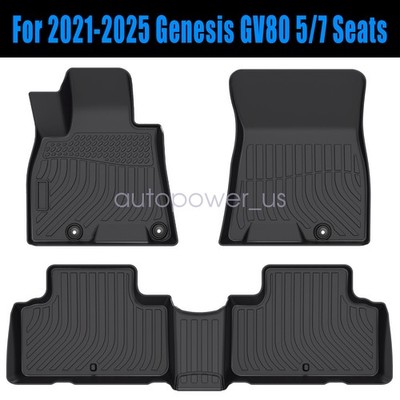 For 2021-2025 Genesis GV80 5/7 Seats TPE All-Weather Front-Rear Floor Mats Liner