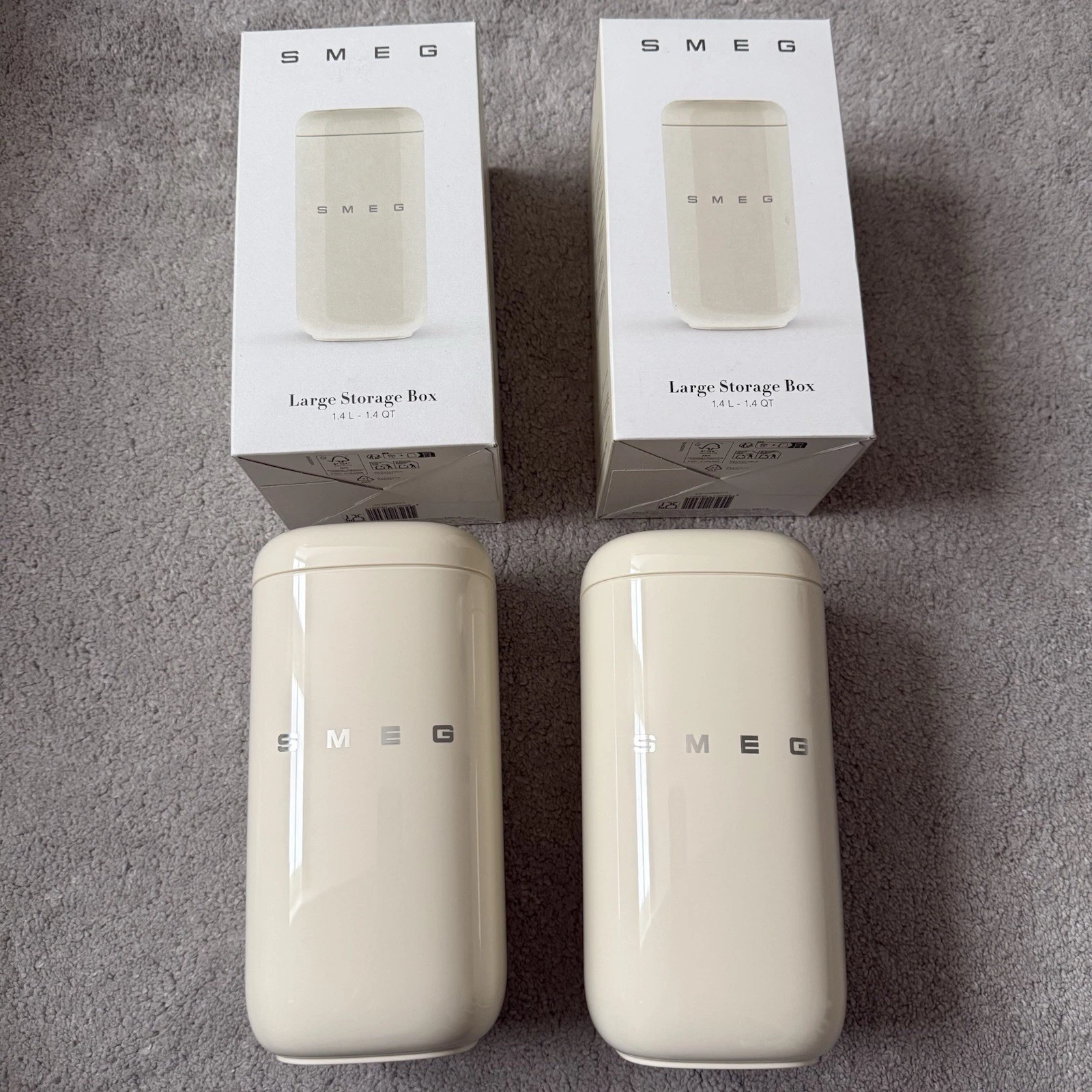 SMEG Limited Edition 2026 2 dry storage containers in retro cream