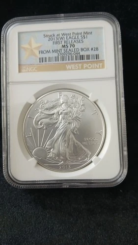 2013 W American Silver Eagle - NGC MS70 - Early Release - Struck At West Point