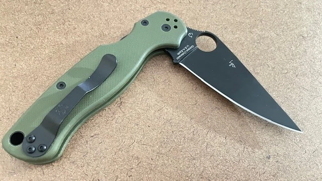 Spyderco Golden.Colorado U.S.A. Earth CPM S30V Black Plain Blade OLIVE Handle - Image 4 of 4