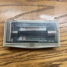Vintage 1965 Schick Razor, Super Speed, Black Flared Handle