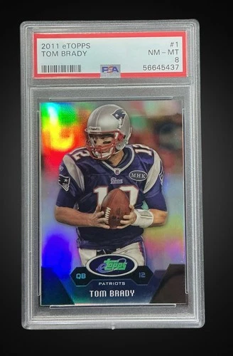 2011 topps #1 tom brady; silver etopps SP chrome refractor PSA 8  — RARE TB12 —