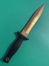 M-tech Double-Edged Fixed Blade Hunting Knife Great Cond 11.25" MT 20 77 Gold