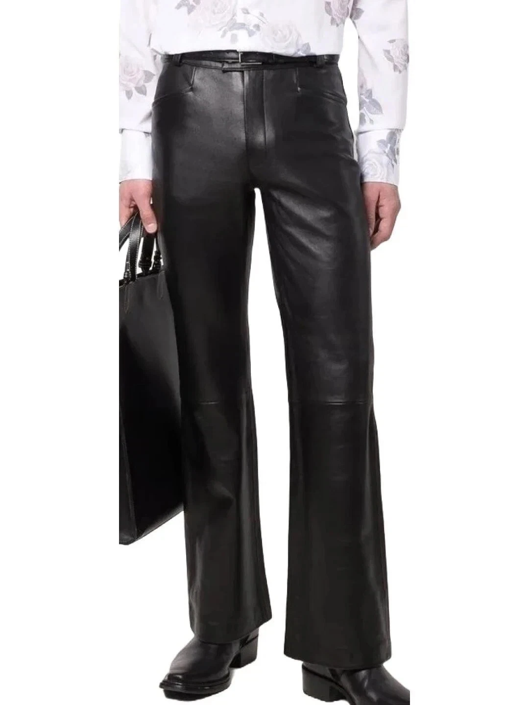Men's Genuine Lambskin Leather Black Pant Formal Stylish Casual Leather Pant